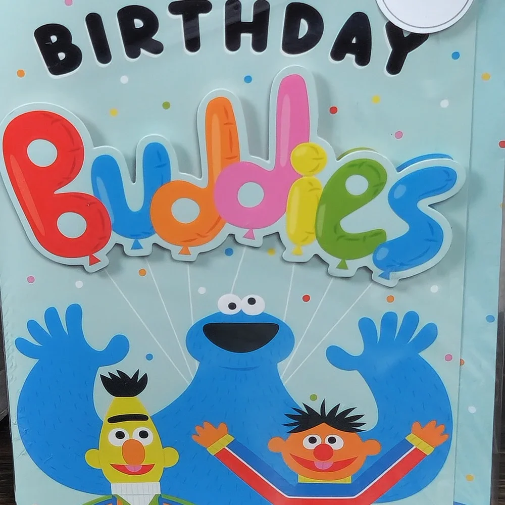 Sesame Street Birthday‎ Buddies Card - Bert, Ernie, Cookie Monster